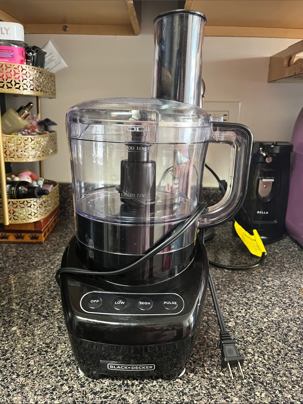 Black & Decker Black Food Processor with Clear Work Bowl